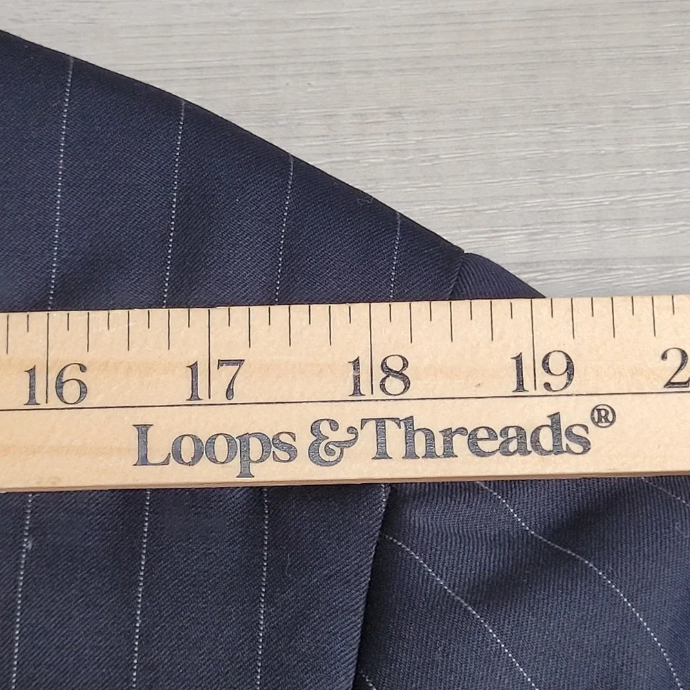 🧥Burberry London Blazer Mens 41 S Navy Pinstripe 100% Wool Suit Jacket USA
